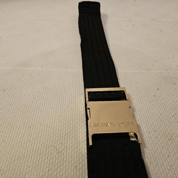 Michael Kors Black And Gold Elastic Waist Belt | Size Medium - Picture 2 of 7
